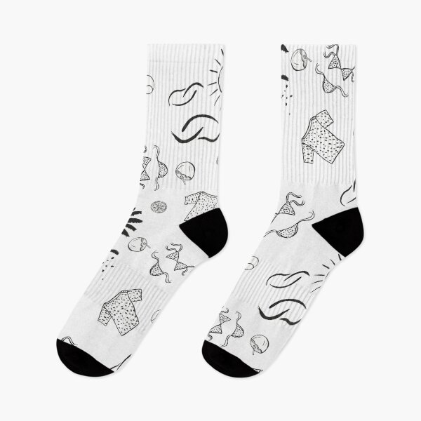 Item preview, Retro Summer Beach Pattern Black and White designed and sold by altastudio.
