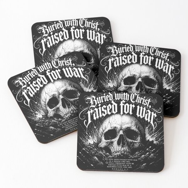 Item preview, Buried With Christ Raised For War Skull Tee designed and sold by PureGritFaith.