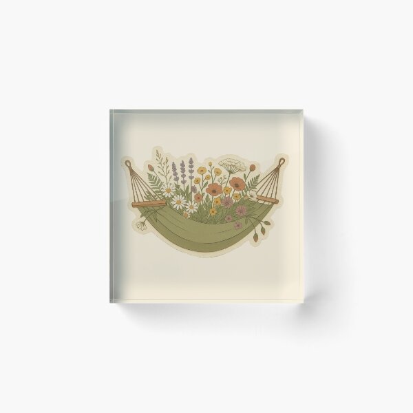 Item preview, Cozy Green Hammock Filled With Wildflowers designed and sold by ITCHAWAWAA.