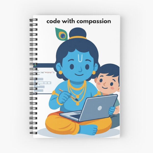 Item preview, code with compassion | Developer Sticker | Programming Tech Humor designed and sold by BhaktiByte.