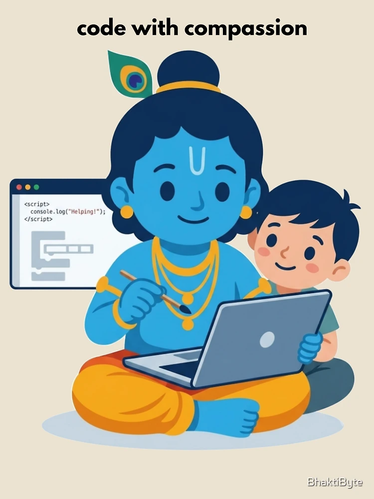 Thumbnail 4 of 4, Relaxed T-Shirt, code with compassion | Developer Sticker | Programming Tech Humor designed and sold by BhaktiByte.