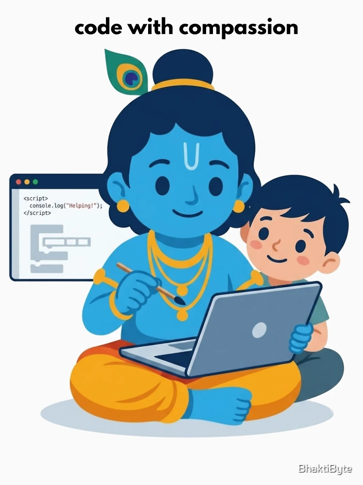 Thumbnail 7 of 7, Essential T-Shirt, code with compassion | Developer Sticker | Programming Tech Humor designed and sold by BhaktiByte.