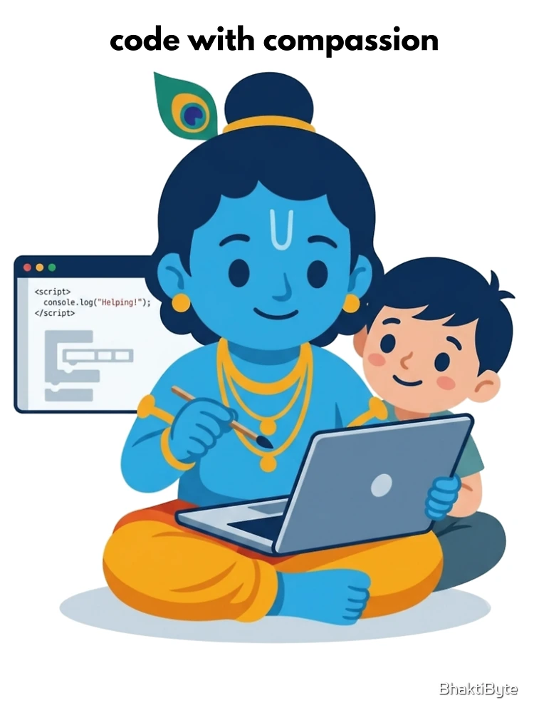 Thumbnail 7 of 7, Oversized T-Shirt, code with compassion | Developer Sticker | Programming Tech Humor designed and sold by BhaktiByte.