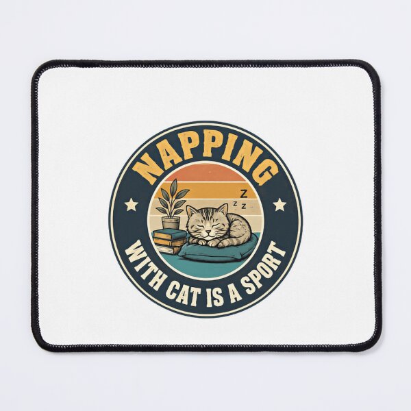 Item preview, Napping With Cat Is A Sport Cat Lover Pet Owner Sleep Humor designed and sold by HumansStuck12.
