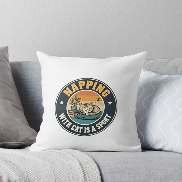 Item preview, Napping With Cat Is A Sport Cat Lover Pet Owner Sleep Humor designed and sold by HumansStuck12.