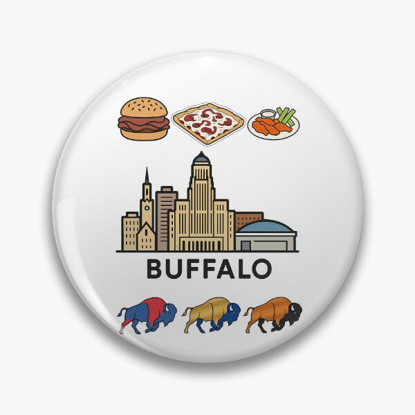 Item preview, Buffalo New York Skyline Food Wings Pizza Burger Bison City Pride designed and sold by PatrickBrandt.