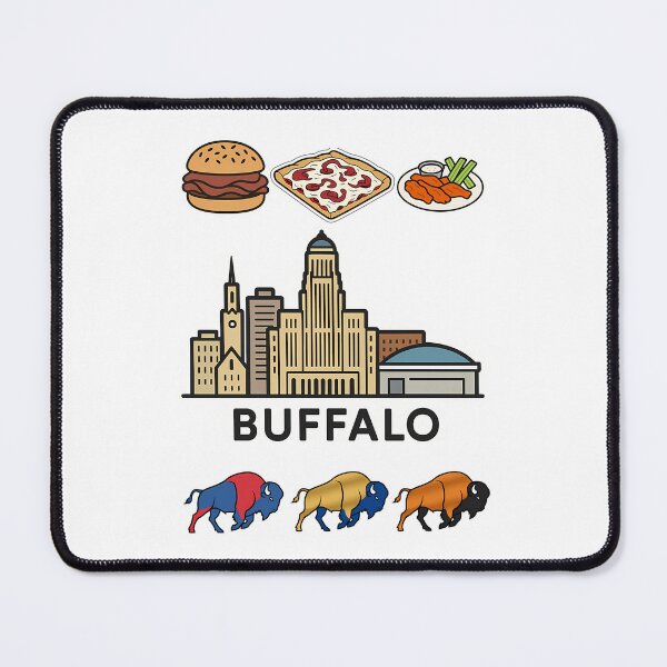 Item preview, Buffalo New York Skyline Food Wings Pizza Burger Bison City Pride designed and sold by PatrickBrandt.