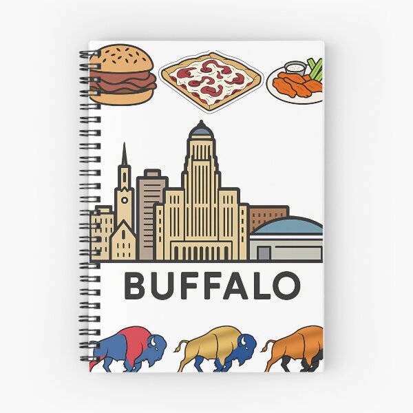 Item preview, Buffalo New York Skyline Food Wings Pizza Burger Bison City Pride designed and sold by PatrickBrandt.