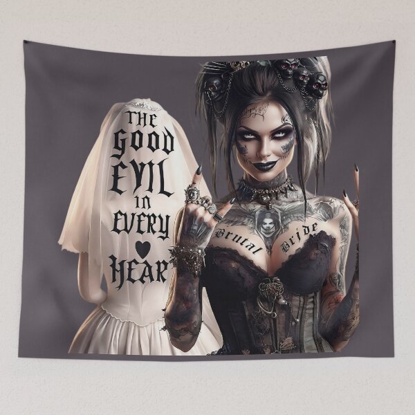 Item preview, Brutal Bride Gothic Corset Tattoo designed and sold by Voodoo Store Paranormal Collections.