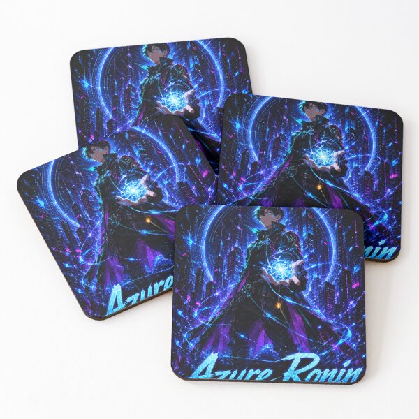 Item preview, Neon Vanguard Azure Ronin – Blue Cyberpunk  designed and sold by Einkstudio.