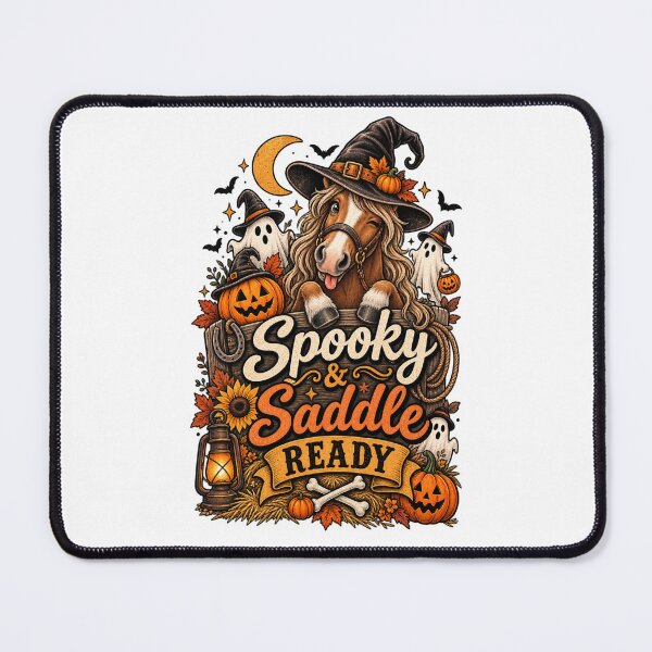 Item preview, Spooky & Saddle Ready Halloween Horse Shirt, Funny Witch Horse Equestrian Halloween Design, Western Horse Lover Gift designed and sold by Ayden World.