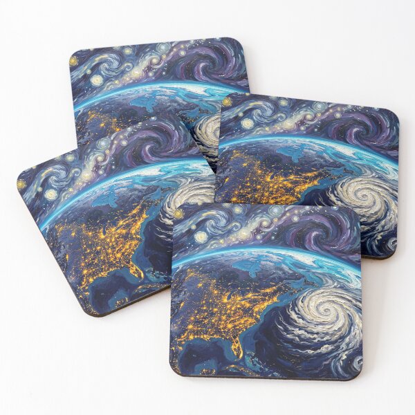 Item preview, Earth Starry Night Space Landscape designed and sold by Bad-Decisions-Designs.