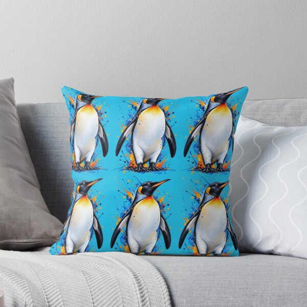 Item preview, Majestic Penguin Splash – Artistic Watercolor Wildlife designed and sold by Tianjie-Yishu.