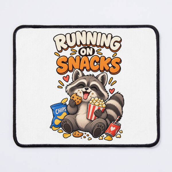 Item preview, Running on Snacks – Cute Happy Raccoon Cartoon Design designed and sold by Kiinaaa.