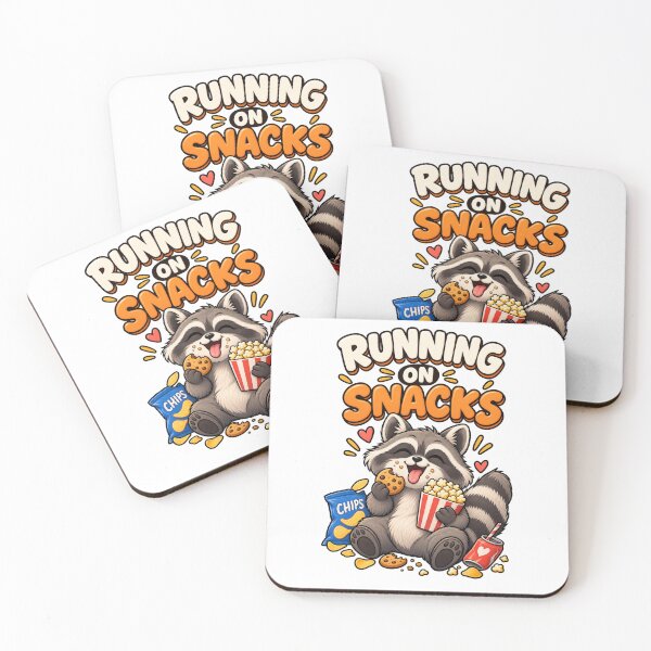 Item preview, Running on Snacks – Cute Happy Raccoon Cartoon Design designed and sold by Kiinaaa.