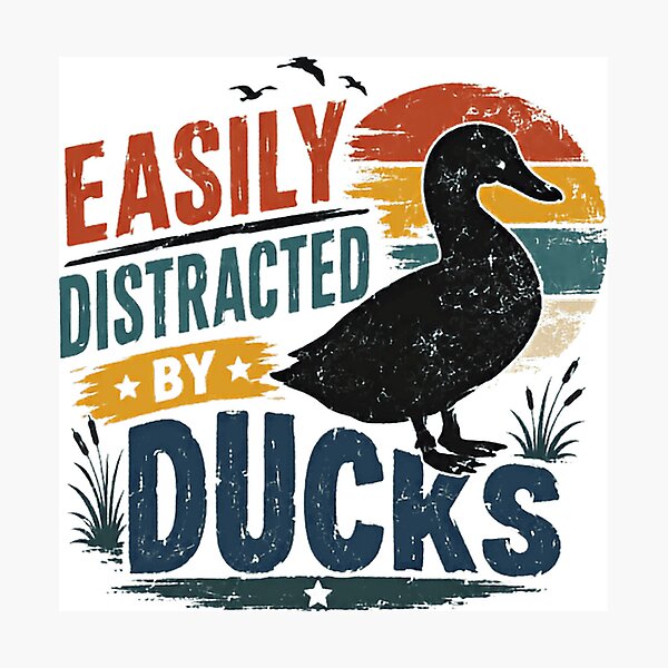 Item preview, Easily Distracted By Ducks Duck Lover Waterfowl Enthusiast designed and sold by RetroMini2026.