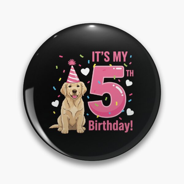 Item preview, It's My 5th Birthday Golden Retriever Dog Lover Pet Parent designed and sold by PopStars1993.