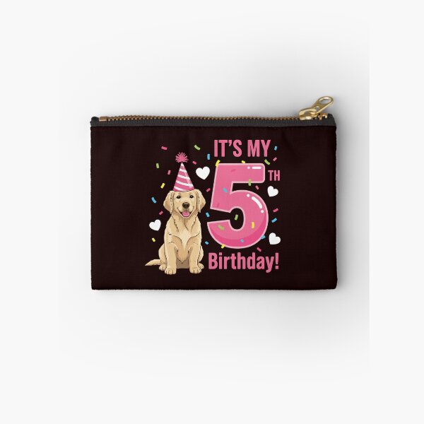 Artikelvorschau, Es ist mein 5. Geburtstag! Golden Retriever Hundeliebhaber/Haustierbesitzer entworfen und verkauft von PopStars1993.