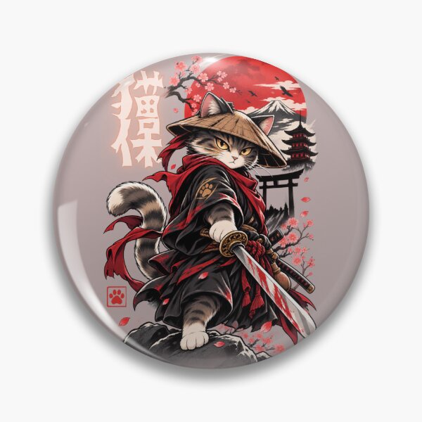 Item preview, Anime Cat Samurai Japanese Ronin Warrior designed and sold by WelLarsDigitals.
