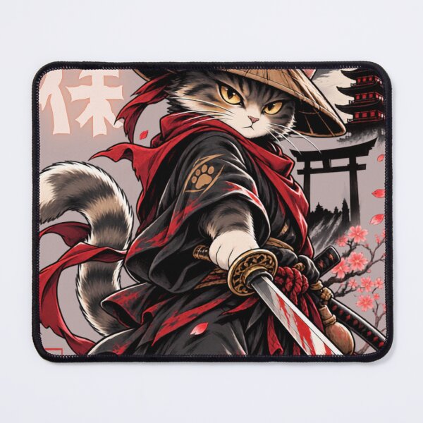 Item preview, Anime Cat Samurai Japanese Ronin Warrior designed and sold by WelLarsDigitals.