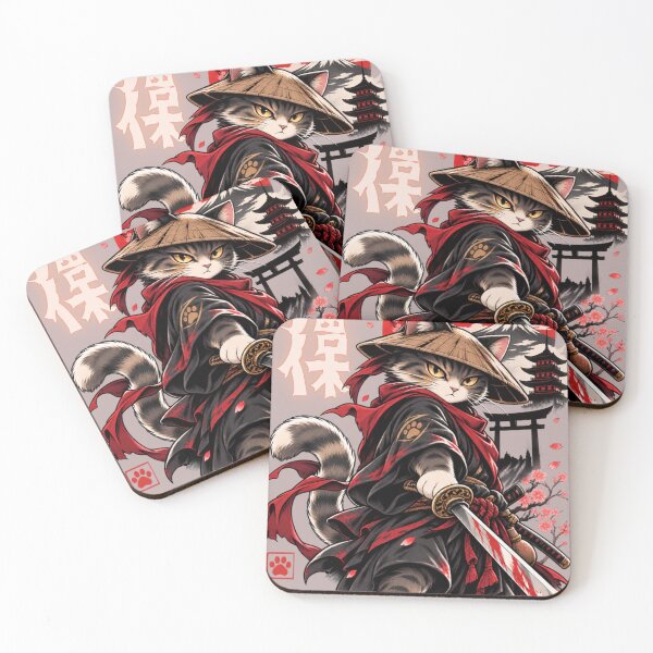 Item preview, Anime Cat Samurai Japanese Ronin Warrior designed and sold by WelLarsDigitals.