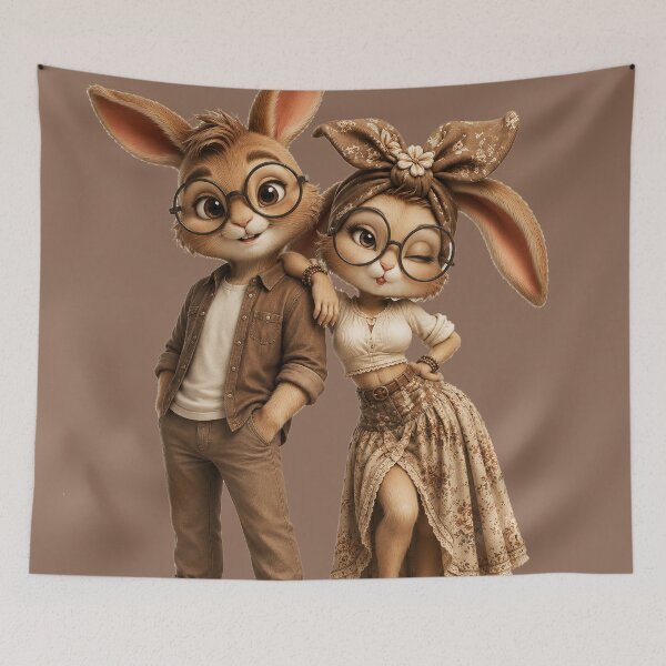 Item preview, Bunny Couple in Love designed and sold by GRFORA.