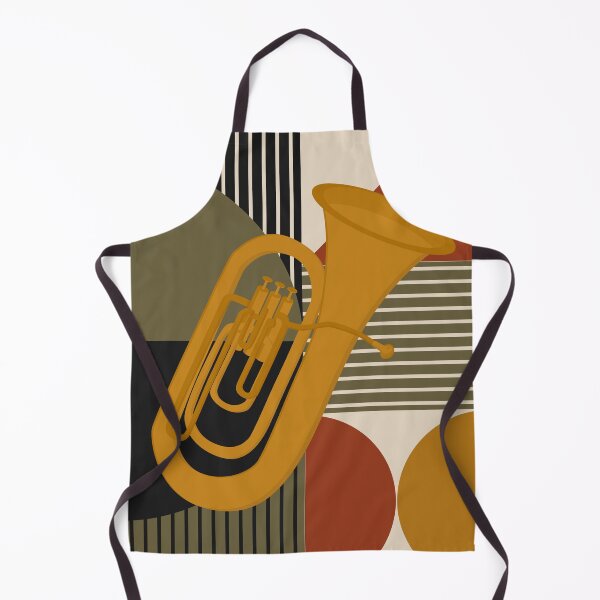 Item preview, Retro Golden Tuba | Bauhaus Music Art | Mid Century Modern Brass Instrument Print | Geometric Music Decor designed and sold by Studio pod Burom.