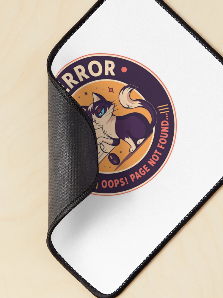 Thumbnail 2 of 5, Mouse Pad, 404 Error Oops! Page Not Found Programmer Developer Tech Cat designed and sold by HumansStuck12.