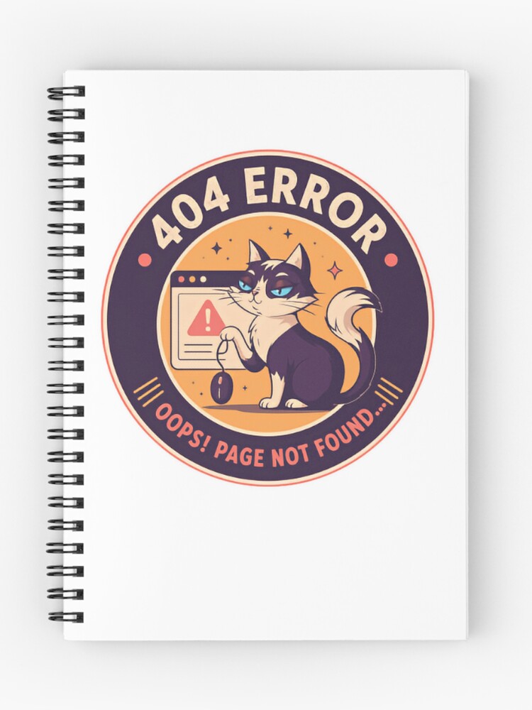Thumbnail 1 of 3, Journal, 404 Error Oops! Page Not Found Programmer Developer Tech Cat designed and sold by HumansStuck12.