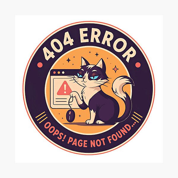 Item preview, 404 Error Oops! Page Not Found Programmer Developer Tech Cat designed and sold by HumansStuck12.