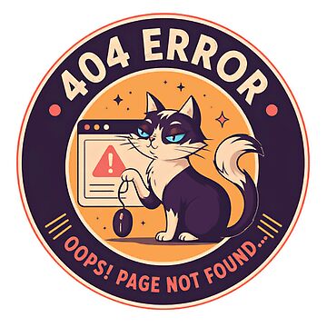 Artwork thumbnail, 404 Error Oops! Page Not Found Programmer Developer Tech Cat by HumansStuck12