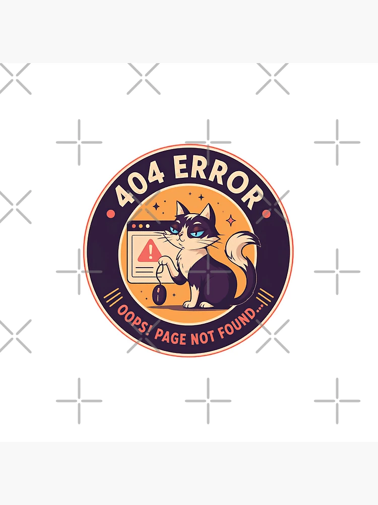 Thumbnail 4 of 4, Clock, 404 Error Oops! Page Not Found Programmer Developer Tech Cat designed and sold by HumansStuck12.