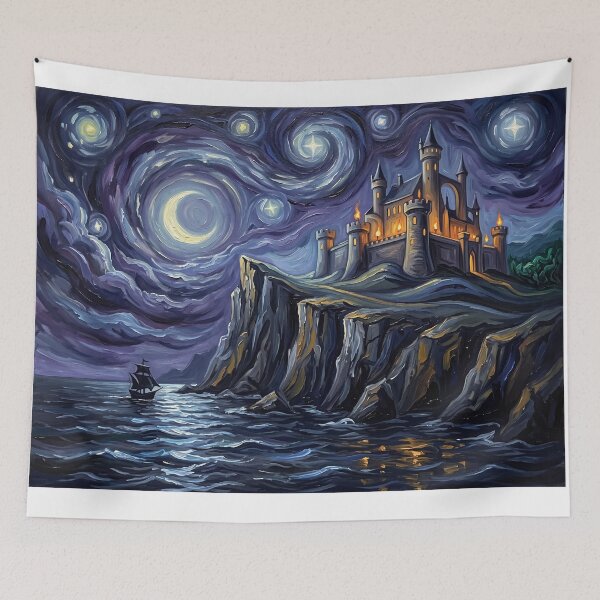 Item preview, Florin Starry Night Fantasy Landscape designed and sold by Bad-Decisions-Designs.