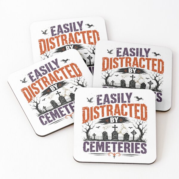 Item preview, Easily Distracted By Cemeteries Halloween Graveyard Gothic Enthusiast designed and sold by RetroMini2026.