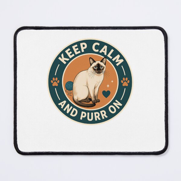 Item preview, Keep Calm And Purr On Siamese Cat Lover Pet Owner designed and sold by HumansStuck12.
