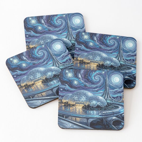 Item preview, Futureworld Delos Starry Night Sci Fi Landscape designed and sold by Bad-Decisions-Designs.