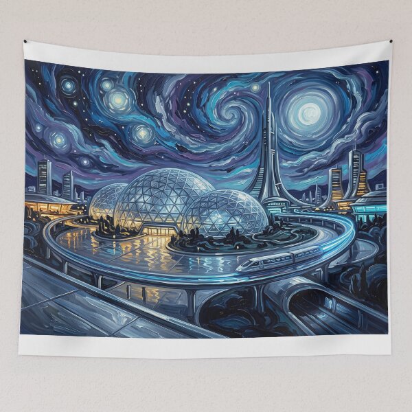 Item preview, Futureworld Delos Starry Night Sci Fi Landscape designed and sold by Bad-Decisions-Designs.