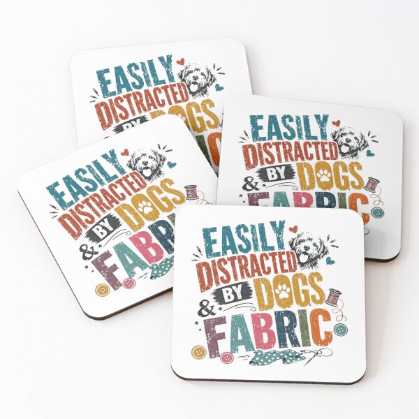 Item preview, Easily Distracted By Dogs & Fabric Dog Lover Sewing Quilting Crafter designed and sold by RetroMini2026.