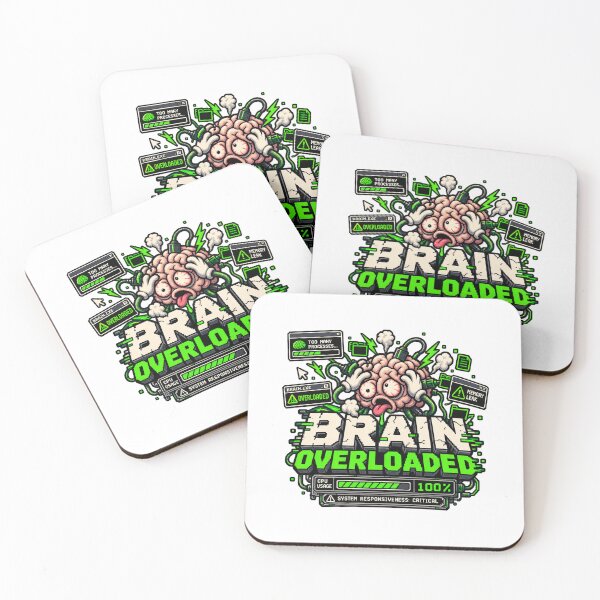 Item preview, Brain Overloaded – CPU 100% Retro Pixel Humor designed and sold by Mad Factory Designs.