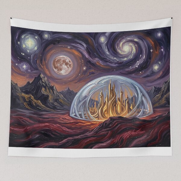 Item preview, Gallifrey Starry Night Sci Fi Landscape designed and sold by Bad-Decisions-Designs.