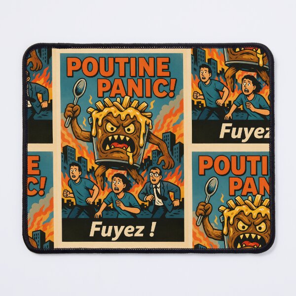 Item preview, Poutine Panic! – Canadian Horror Poster Vintage Style designed and sold by Travellerz.