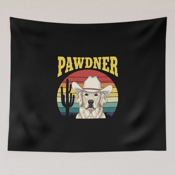 Item preview, Pawdner Golden Retriever Dog Lover Cowboy Western designed and sold by PopStars1993.