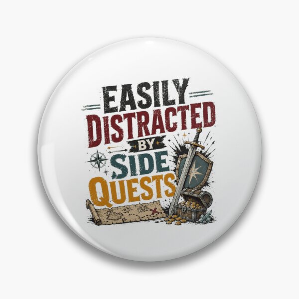 Item preview, Easily Distracted By Side Quests Gamer Role Playing Game RPG Player designed and sold by RetroMini2026.