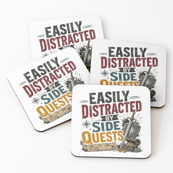 Item preview, Easily Distracted By Side Quests Gamer Role Playing Game RPG Player designed and sold by RetroMini2026.