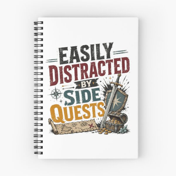 Item preview, Easily Distracted By Side Quests Gamer Role Playing Game RPG Player designed and sold by RetroMini2026.