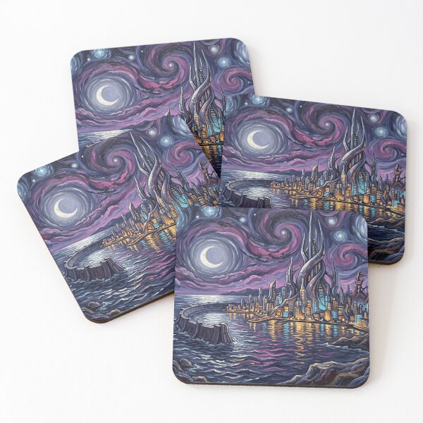 Item preview, Genosha Starry Night Sci Fi Landscape designed and sold by Bad-Decisions-Designs.