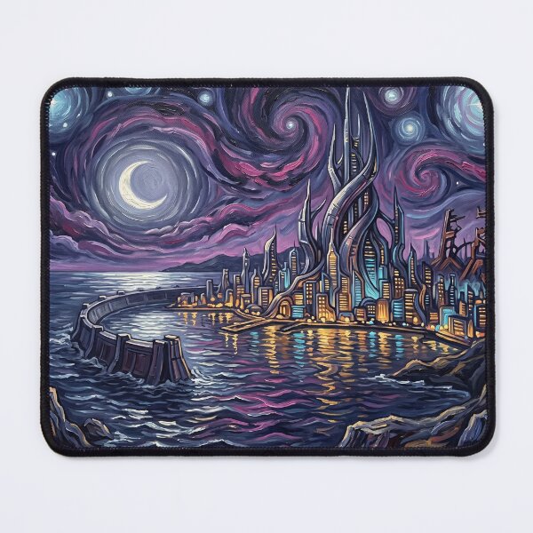 Item preview, Genosha Starry Night Sci Fi Landscape designed and sold by Bad-Decisions-Designs.