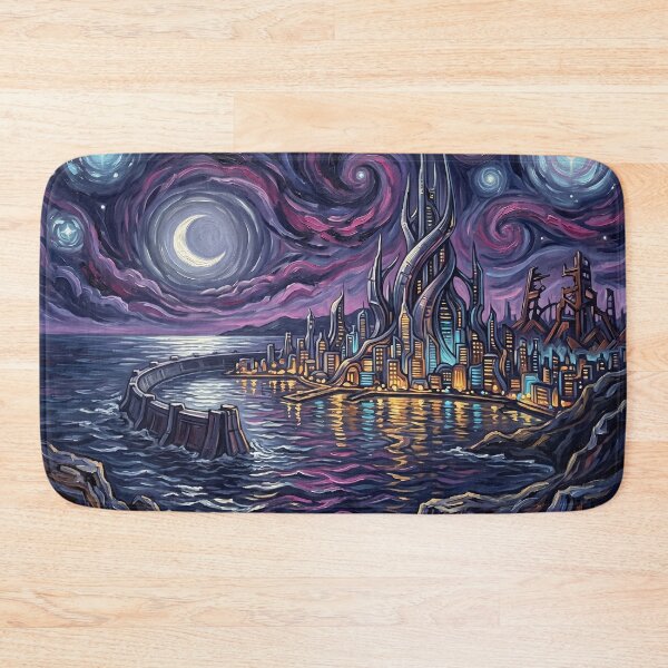 Item preview, Genosha Starry Night Sci Fi Landscape designed and sold by Bad-Decisions-Designs.