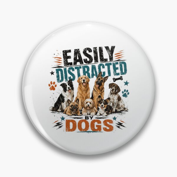 Item preview, Easily Distracted By Dogs Dog Lover Dog Owner Canine Pet Parent designed and sold by RetroMini2026.