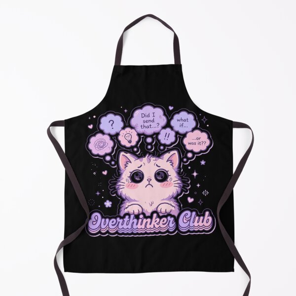 Item preview, Overthinker Club - Cute Anxious Cat Pastel Sticker designed and sold by Fulaly.